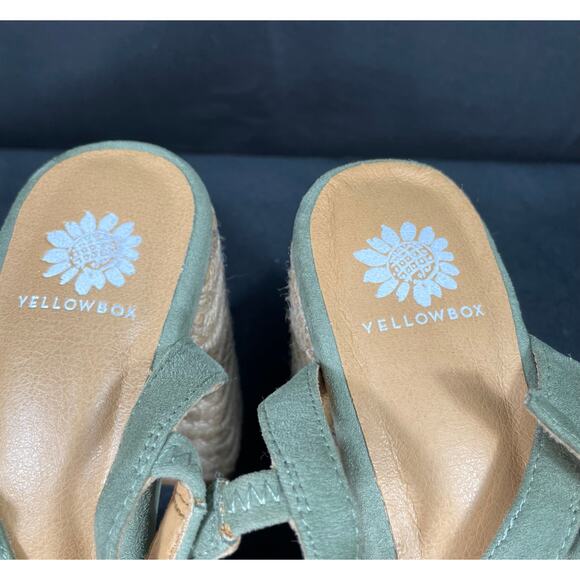 YELLOWBOX Sage Green Heeled Sandal, Criss Cross Straps Embellished with Rope, 10 - Picture 4 of 6